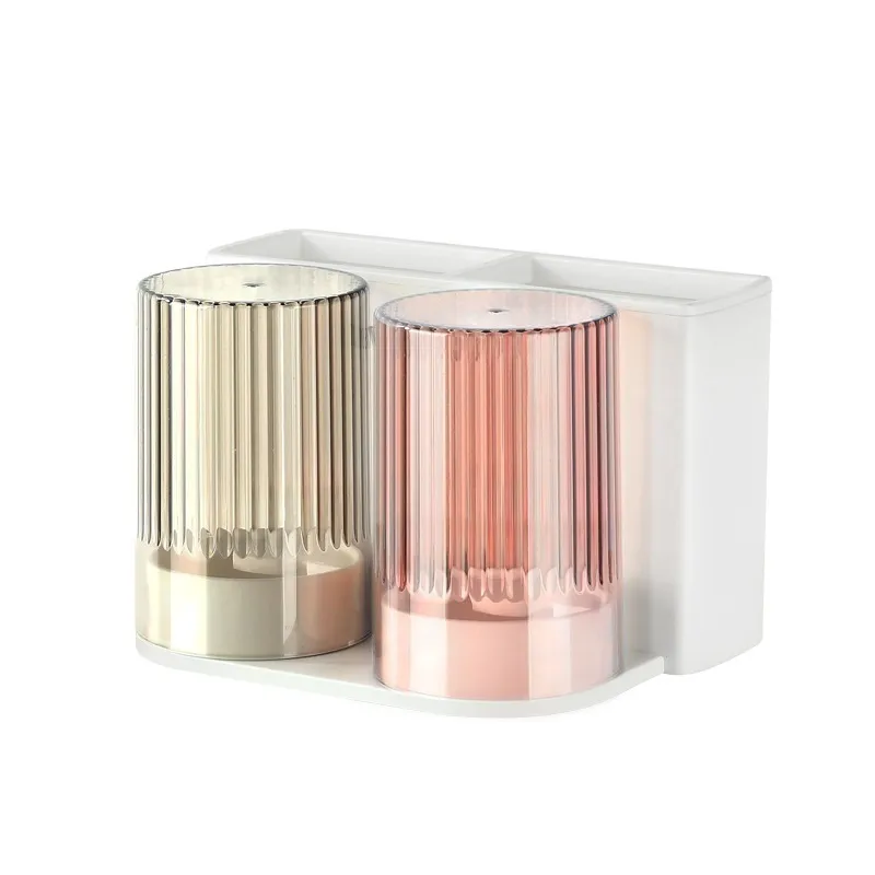 Wall Mounted Toothbrush Holder With 2 Cups