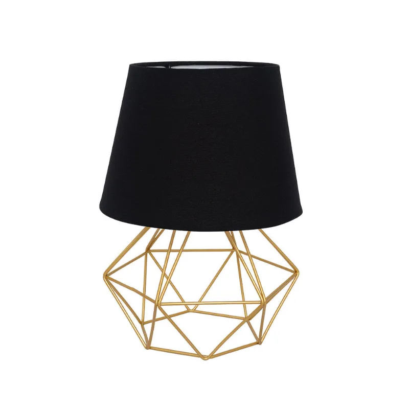 Abajur Diamante Aço Preto/Dourado