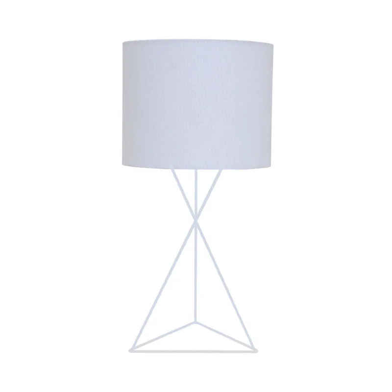 Abajur Aramado Aço Branco Cúpula Branco