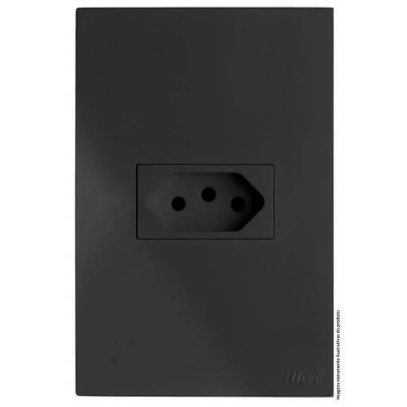 Cj Tomada 10A Hor. 4X2 - Recta Home Grafite Satin Fosco