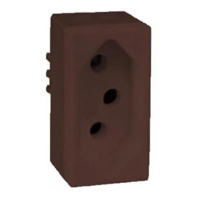 MODULO TOMADA 10A - RECTA CHOCOLATE GLOSS - BRG11775-7CH