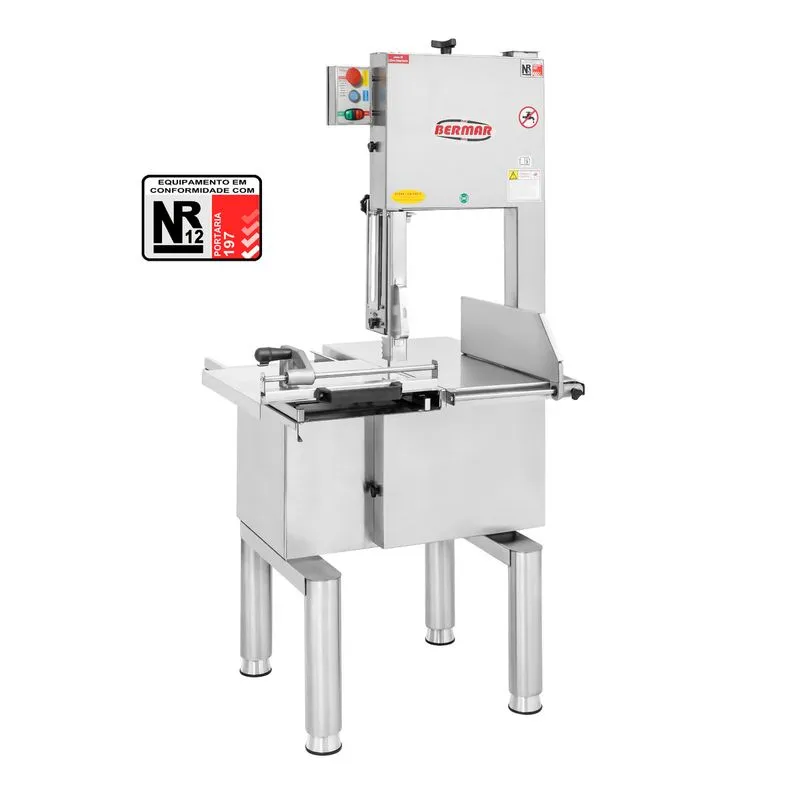 Serra Fita de Coluna 2,82 m AÇO INOX 1.0 Hp Lâm. 5/8 Mesa Móvel BM 50 NR 220V Bermar
