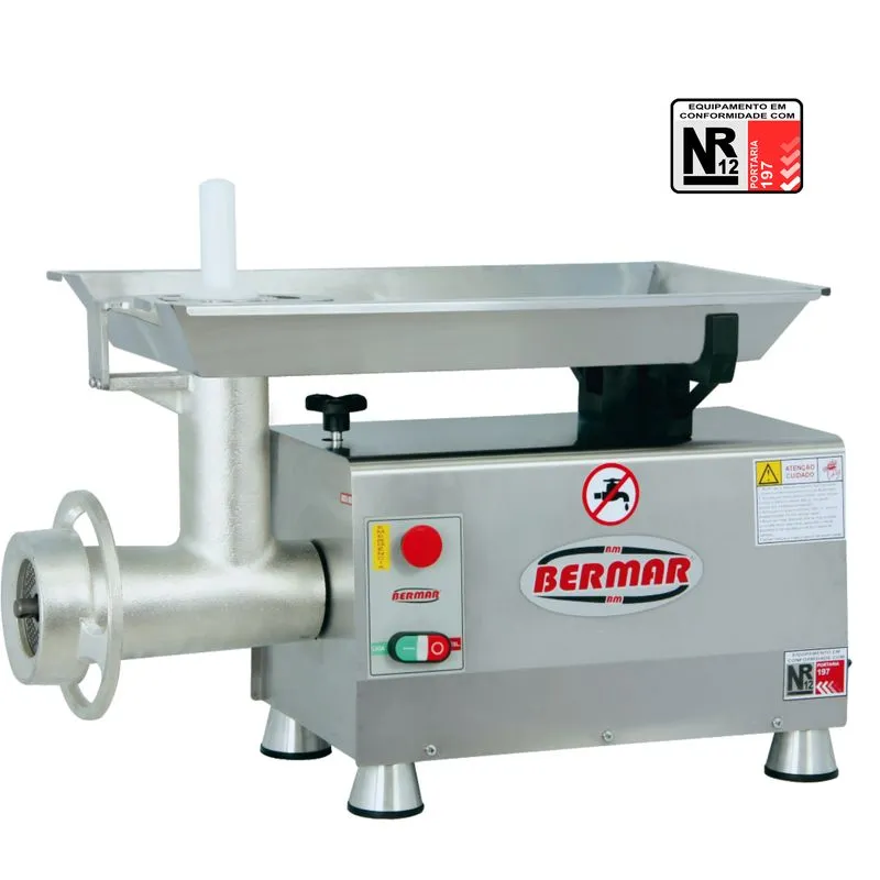 Picador moedor de Carne Boca 98 S Monofásico Motor de 2,0 Hp Bocal Inox BM102 NR PF 127V Bermar