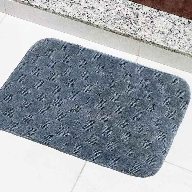 Tapete para Banheiro Tapetes Junior Jasmim 40x60cm Cinza Antiderrapante