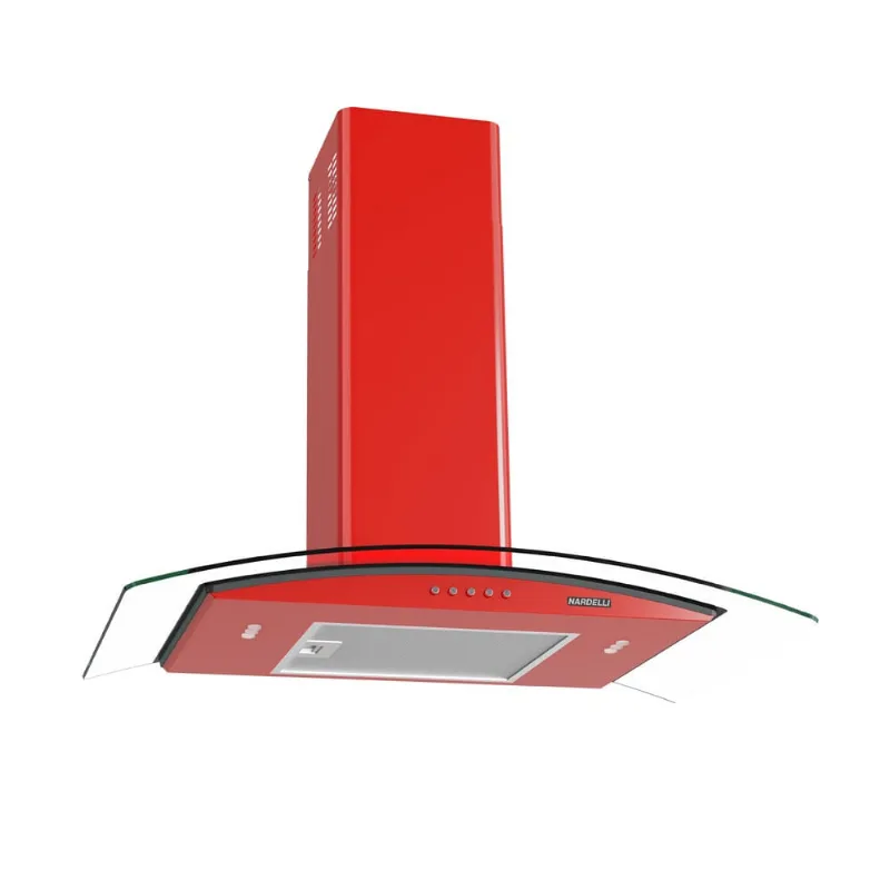 Coifa Nardelli De Parede Clean Vidro Curvo Vermelha 75cm
