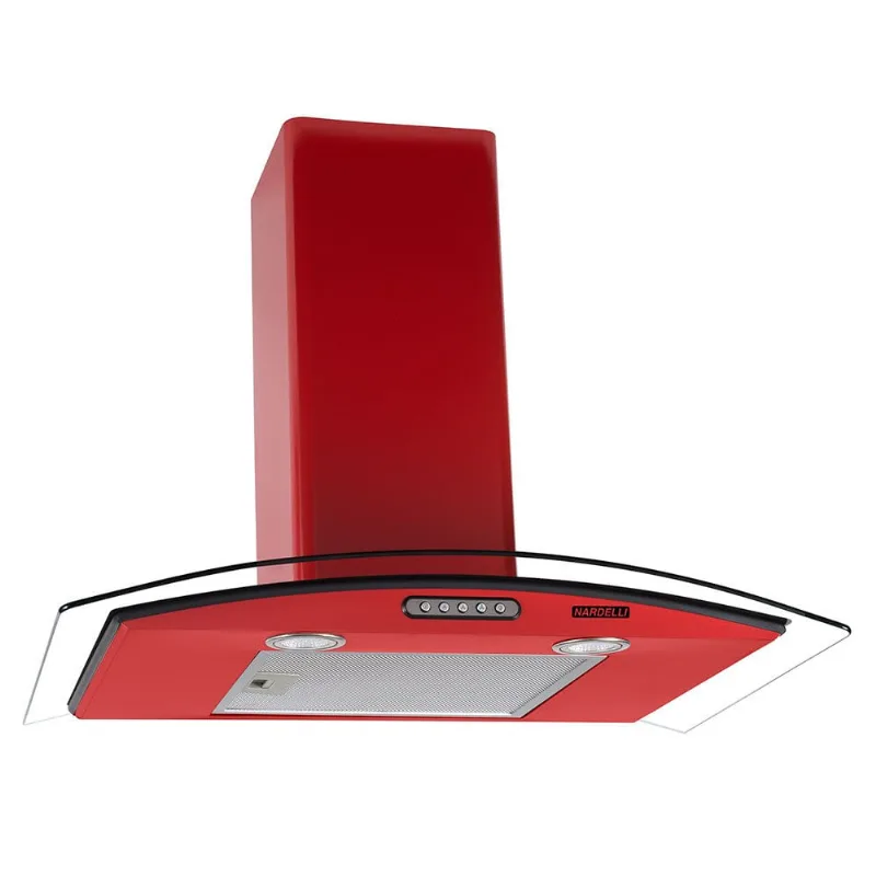 Coifa de Parede 70cm Vidro Curvo Slim Nardelli Red - 110V