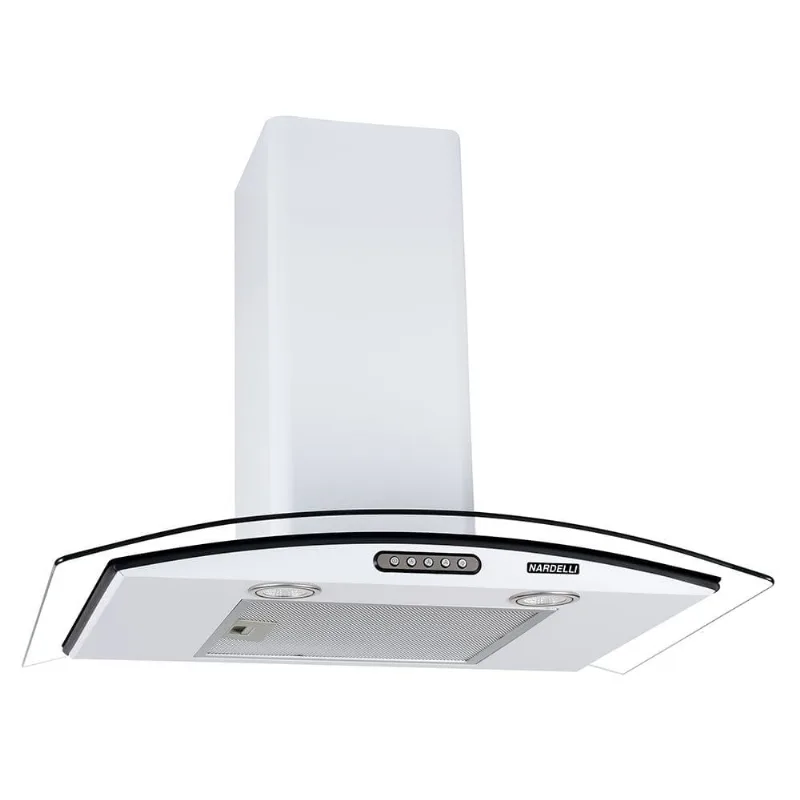 Coifa de Parede 70cm Vidro Curvo Slim Nardelli White - 110V