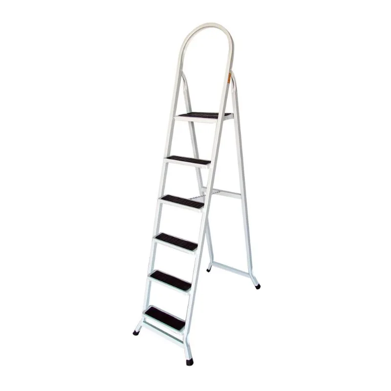 Escada Retangular De Aço 6 Degraus Udm-0430 Branco Utilaço