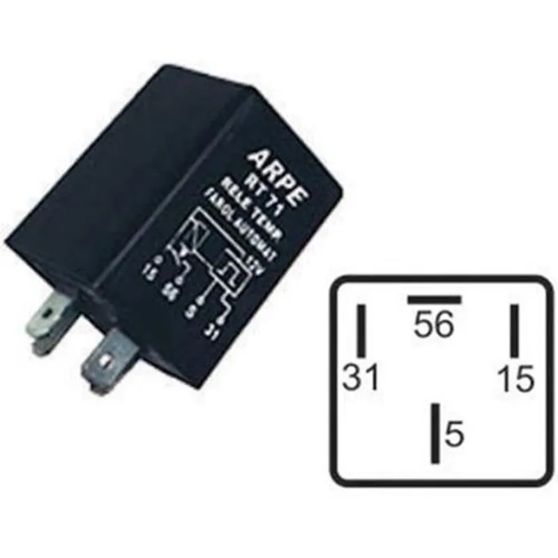 RT71 RELÉ LIGA OS FARÓIS AUTOMATICAMENTE 10 SEGUNDOS APÓS FUNCIONAMENTO DO MOTOR 12V 4 TERMINAIS MER