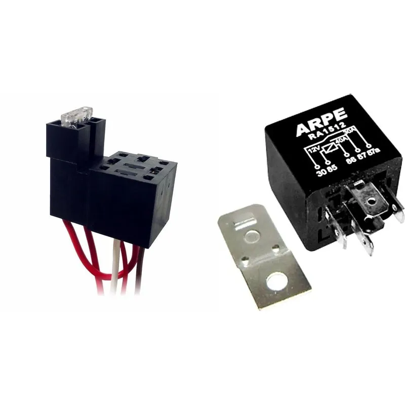 Relé Auxiliar 12v 40a 5 Term Com Chicote Uso Geral Universal