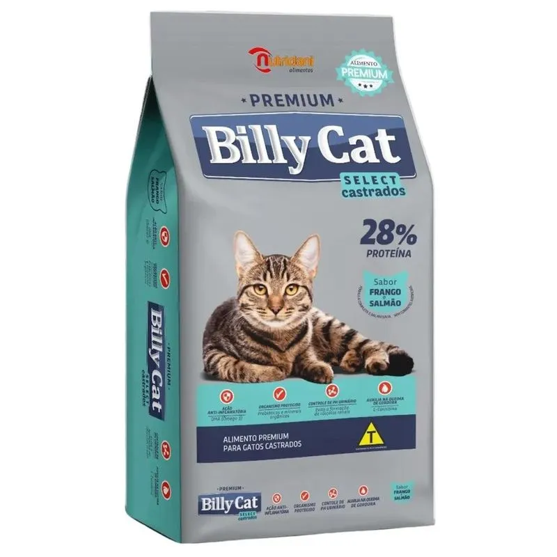 Ração Para Gatos Billy Cat Select Castrado 10,1kg (MP)