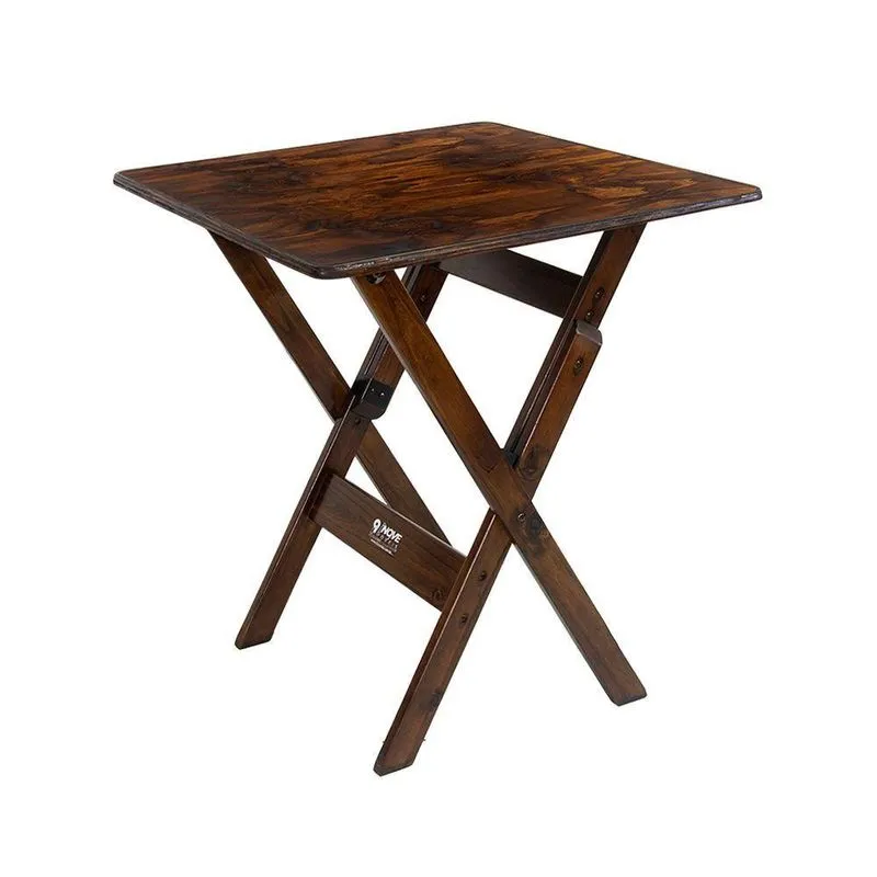 Mesa Dobrável 70x70cm Em Madeira Maciça - Imbuia - Marrom