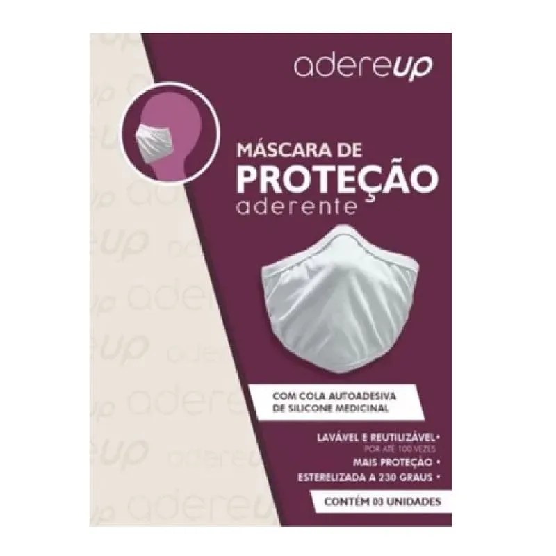 Máscara De Tecido Adereup Com Silicone Cores Sortidas Com 3 Unidades