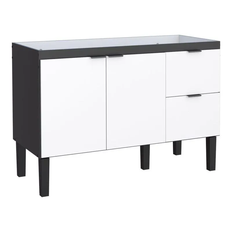 Armário Gabinete Cozinha Madeira Colibri 120 Cozimax Preto Com Branco - 120