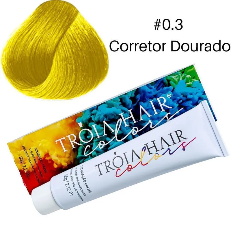 Troia Hair Colors 0.3 Corretor Dourado - 60g Com Keratin