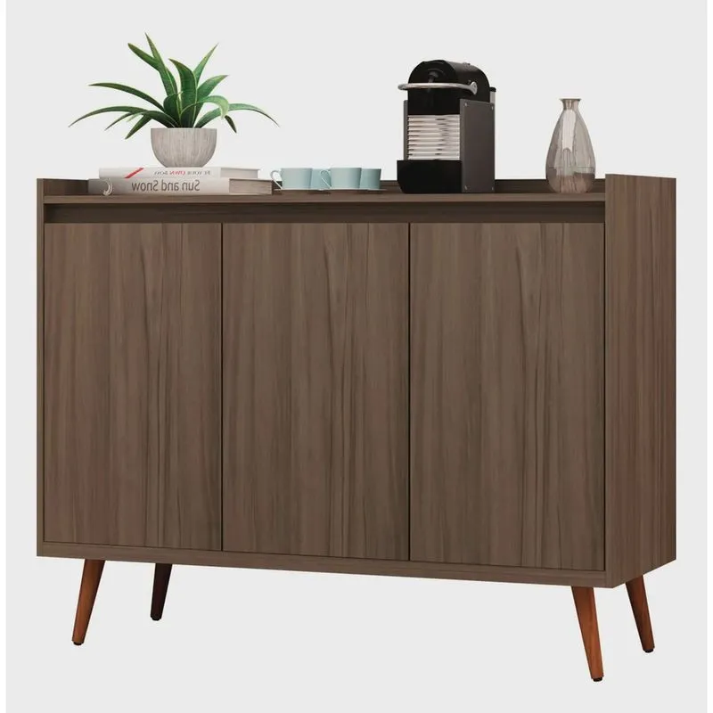 Buffet Aparador Retrô Delux 3 Portas Malbec - MoveisAqui
