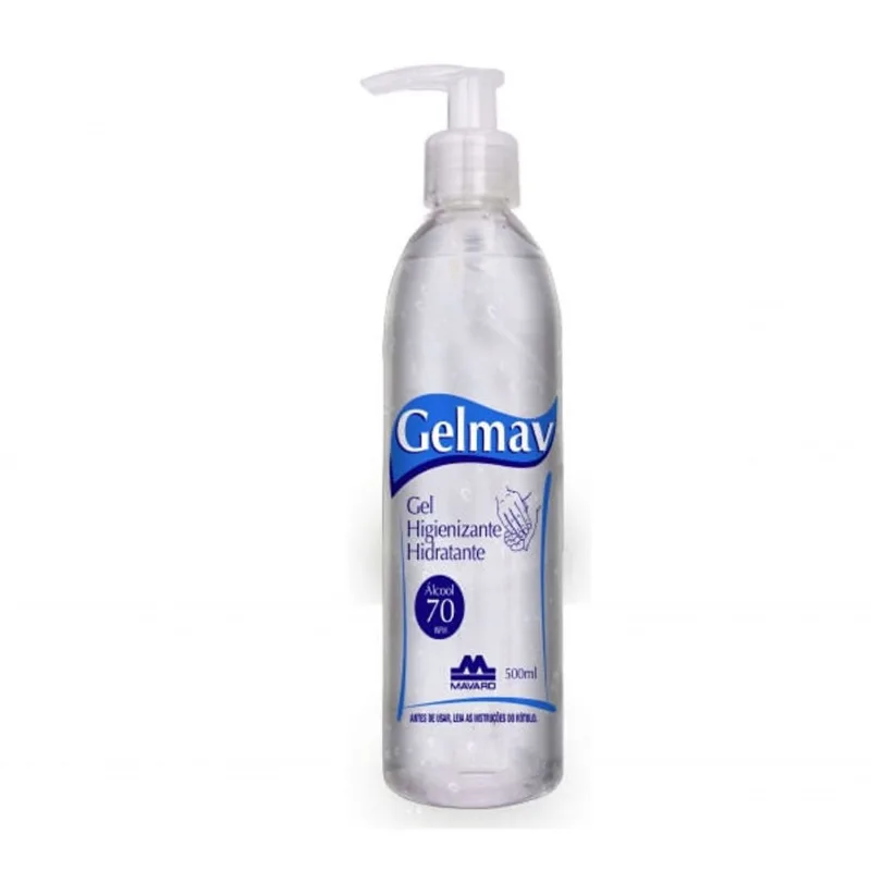 Álcool em Gel 70% com hidratantes 500ml Gelmav Mavaro
