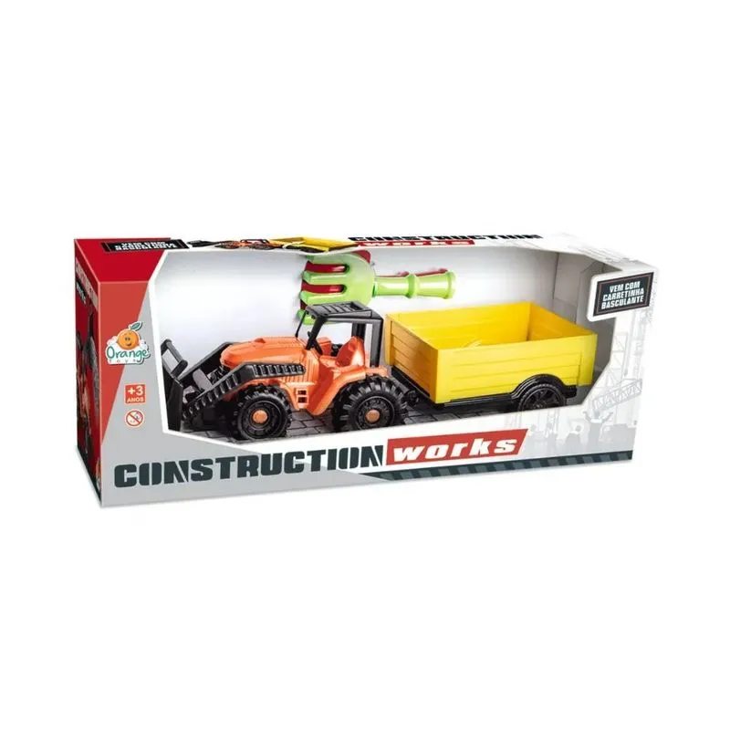 Trator de Brinquedo Orange Toys Construction Works