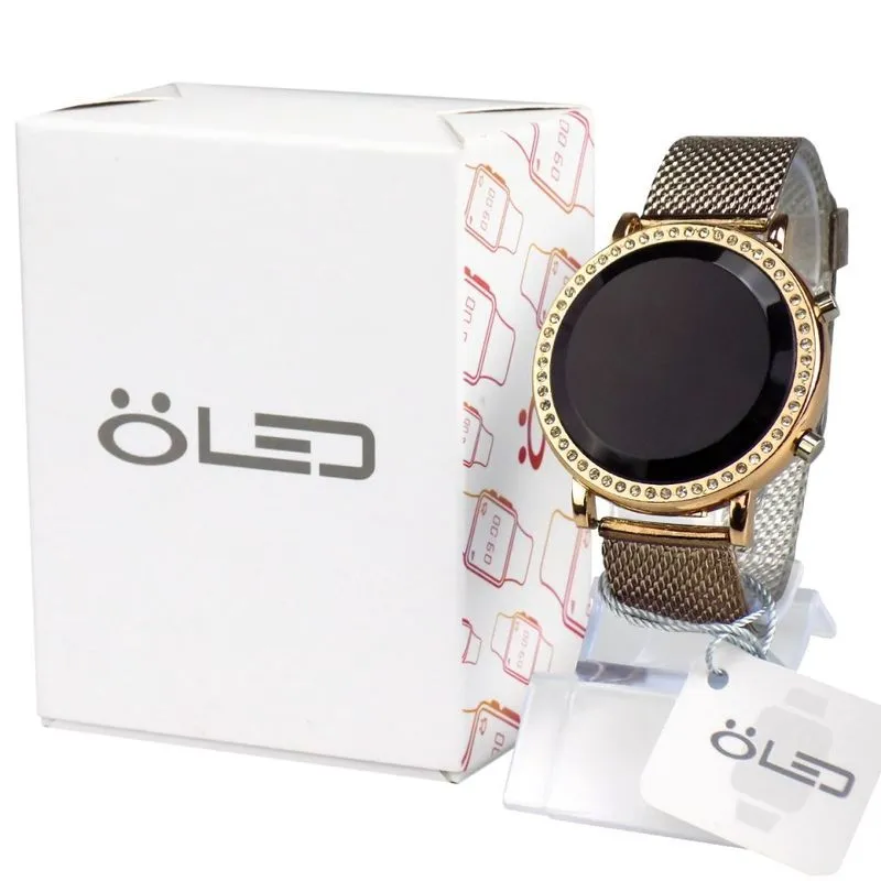 Relógio feminino Dourado silicone strass leve ajustável luxo original