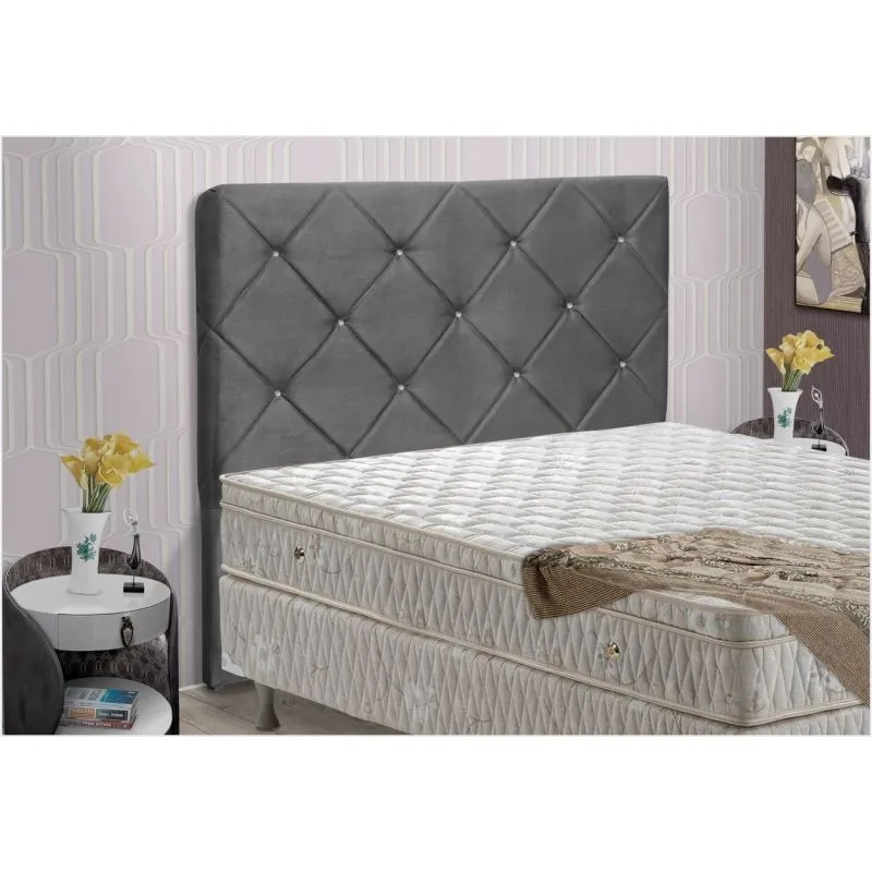 Cabeceira Casal King Oásis 195 cm Suede Liso Cinza - D'Monegatto