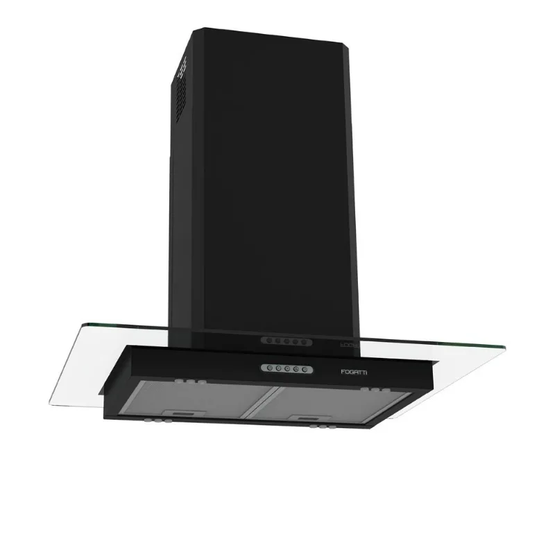 Coifa De Ilha Vidro Reto Black 4 E 5 Bocas 75cm - Fogatti