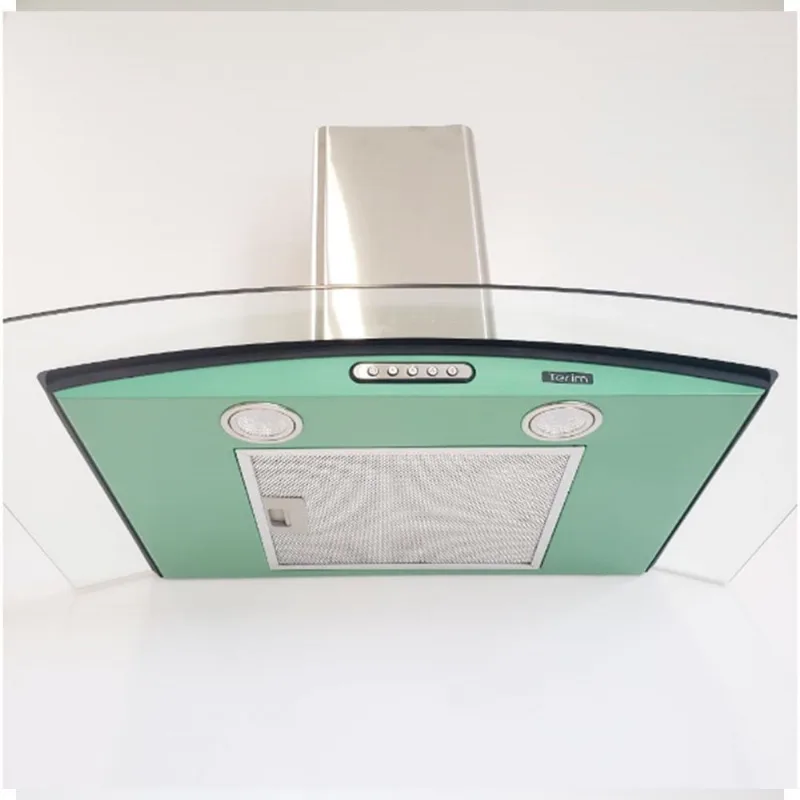 Coifa de Parede Terim Vidro Curvo Verde Chá/ Inox 90 cm