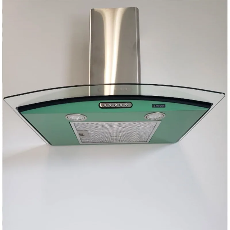 Coifa de Parede Terim Vidro Curvo Verde Chá/ Inox 60 cm