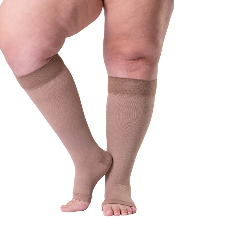 Meia Sigvaris Reduce 30-40 mmHg 3/4 Bege Aberta / GG3