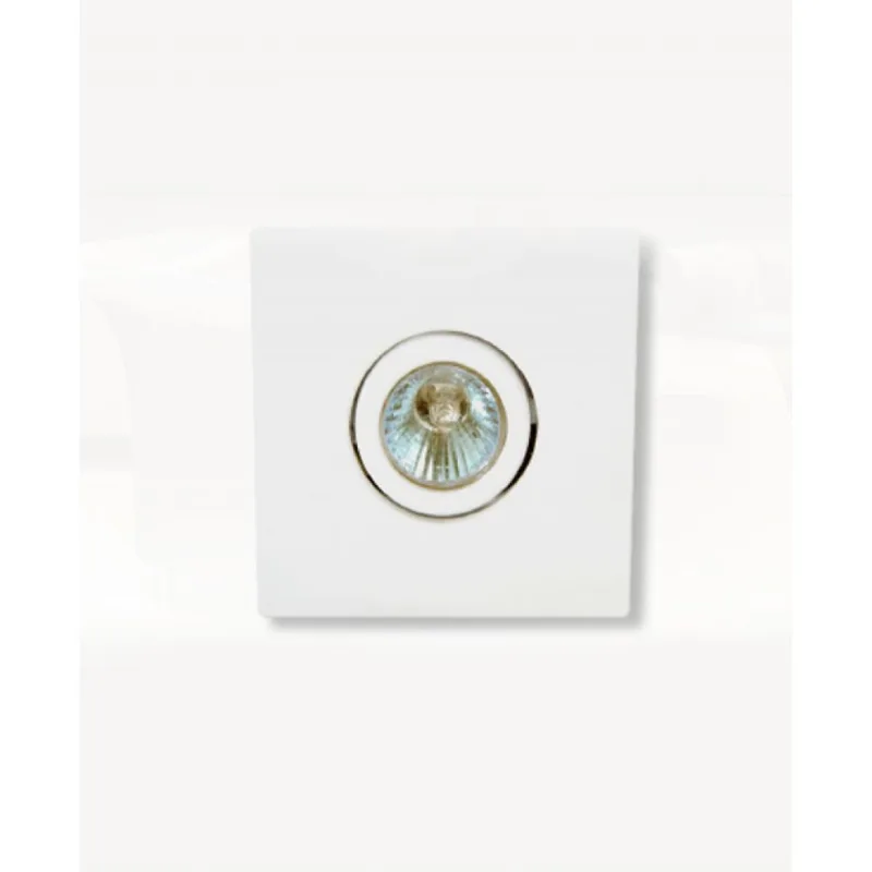 Spot Dicroica Emb. Quad. S/Recuo MF 159 Dirigível Branco P/Mini Dircroica - Metal Técnica Metal Técnica