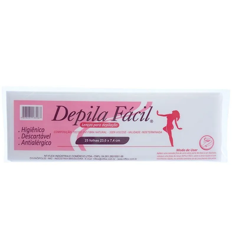 Lenço Depila Fácil Falso Tecido Com 25 Unidades - 3396