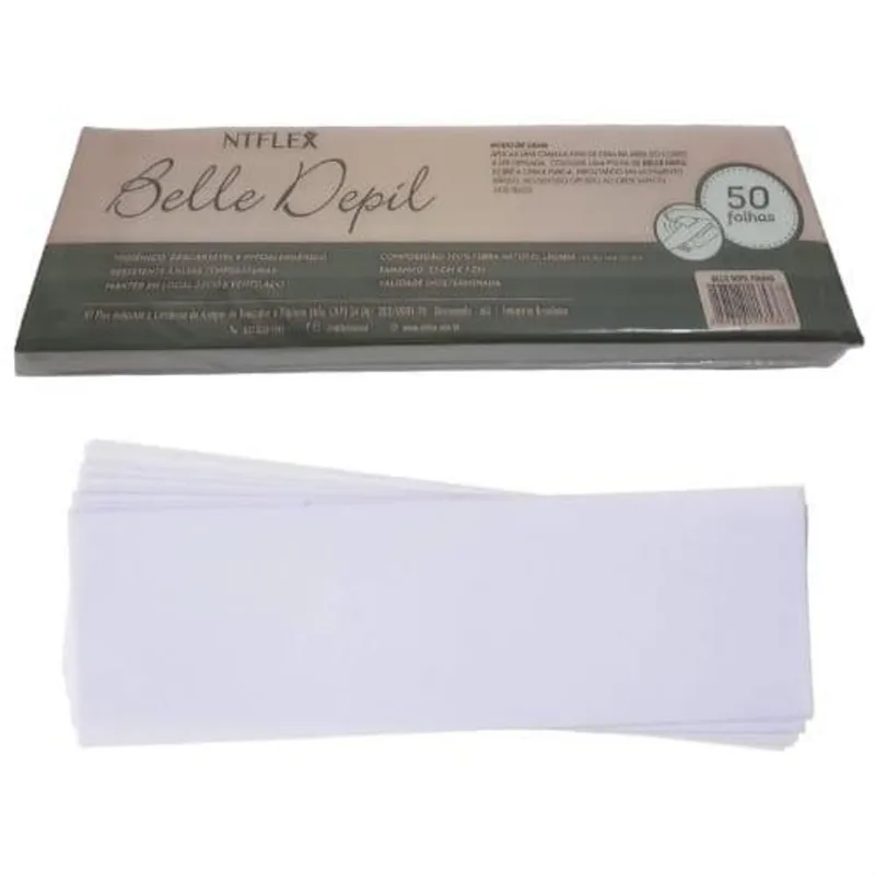 Folhas De Cera Para Depilação Belle Depil 50 Folhas Ntflex