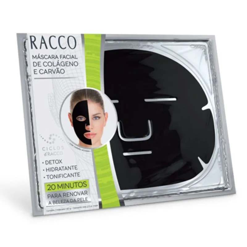 Máscara Facial De Colágeno E Carvão Ciclos (5521) - Racco