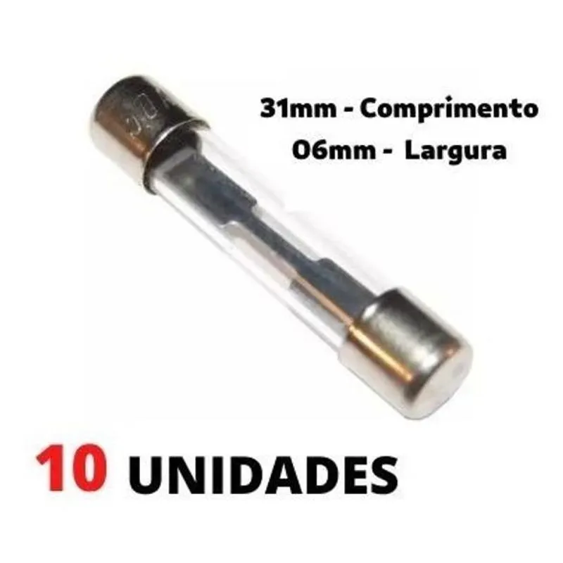 Fusível De Vidro Pequeno 25a Kit 10 Unidades