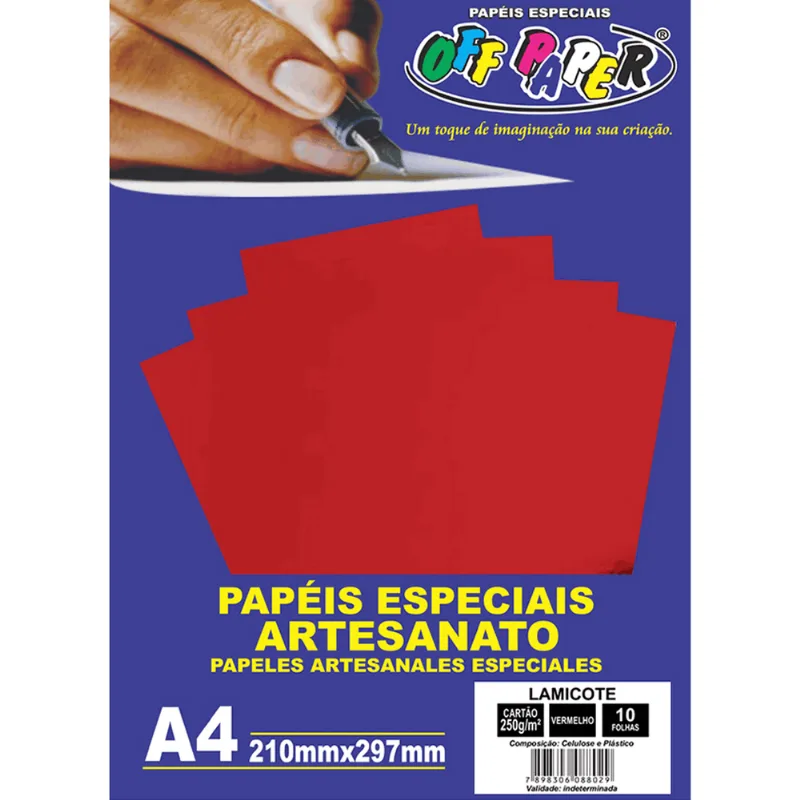PAPEL LAMICOTE VERMELHO 8029