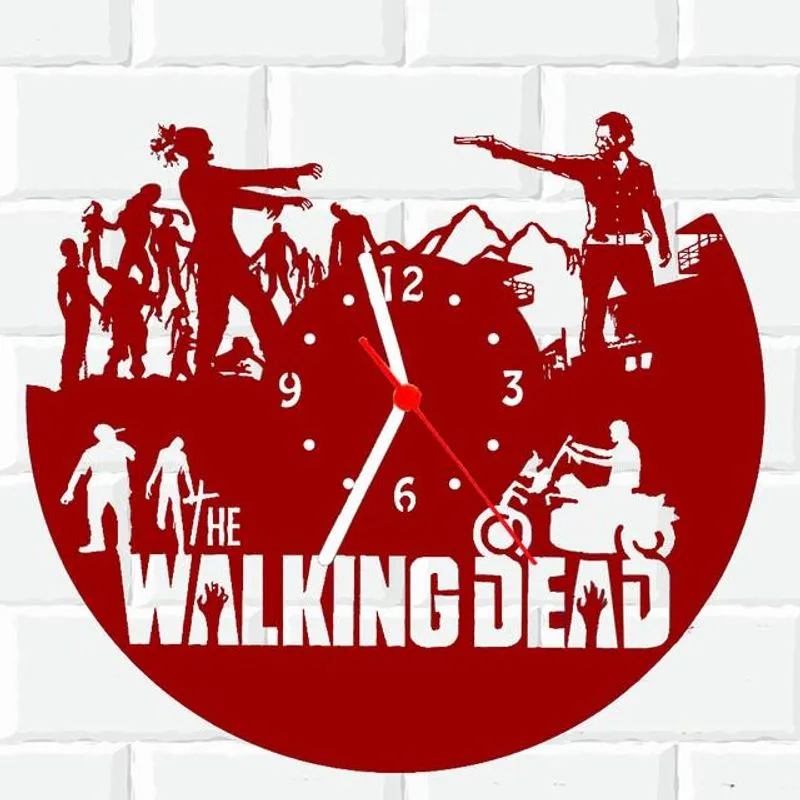 Relógio Parede Vinil Lp Ou Mdf Walking Dead Serie 1