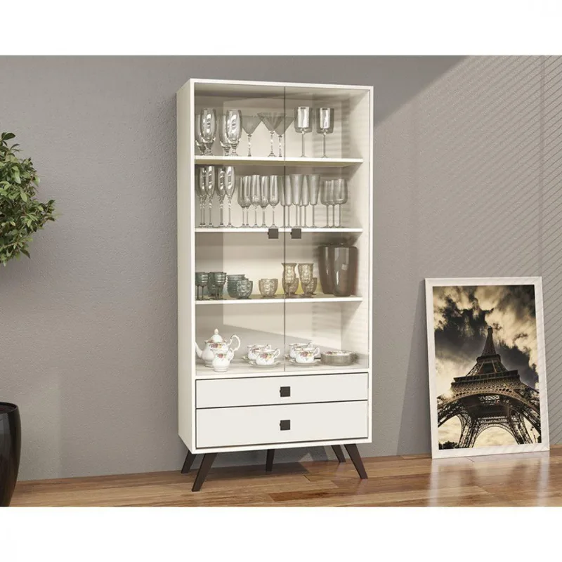 Cristaleira Movelbento/2 Portas E 2 Gavetas Mm Off White
