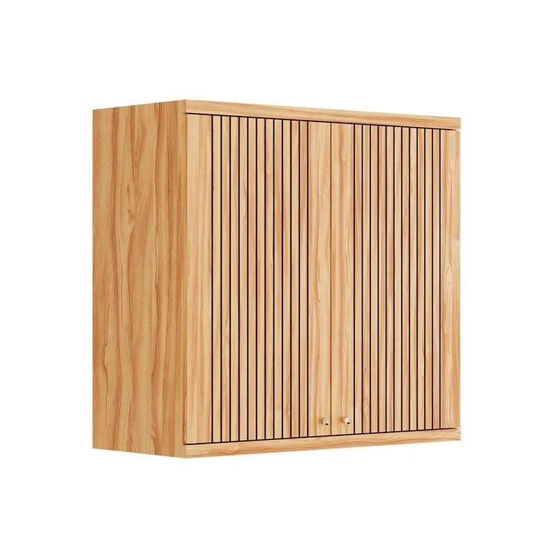 Armário Aéreo Cozinha Modulado Sauvignon c/ 2 Portas Frisada 80cm Amendoa - Ronipa