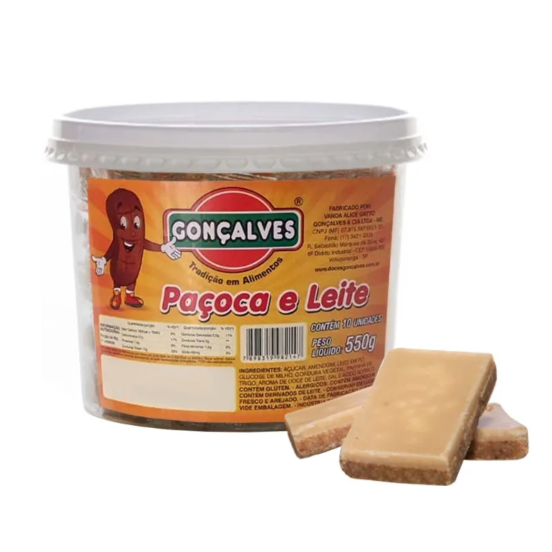 Mini Doce Paçoca e Leite 550g - Gonçalves
