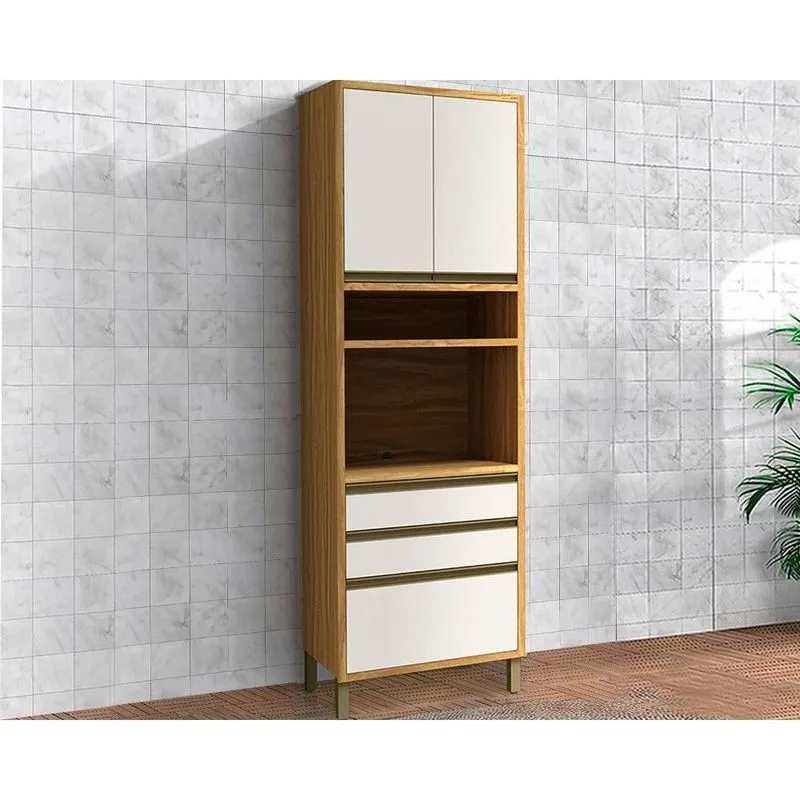Paneleiro de Cozinha Modulado Tempranillo 3 Portas 70cm Amendoa/Off White - Ronipa