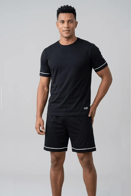 Pijama Trifil Adulto Curto 0008 - Preto / EG