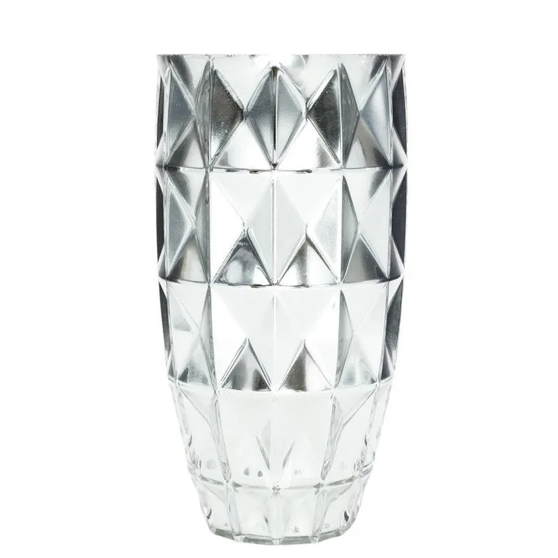 Vaso De Vidro Prata 12X22 Cm