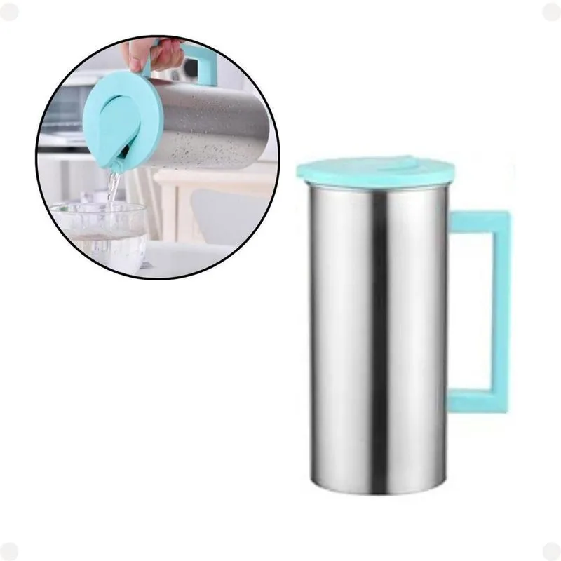 Jarra Verde 1,6L Inox Água Suco Mantém Gelado E Quente
