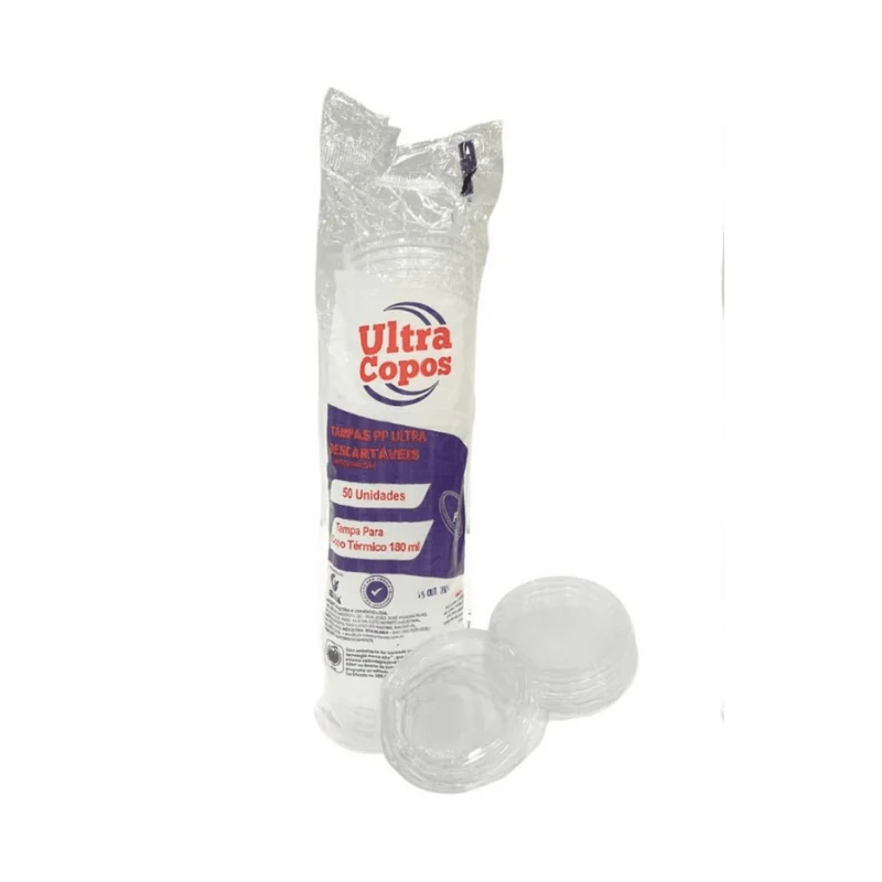 Tampa Descartável Copo de Isopor 180ml Ultratherm – 50 Unidades
