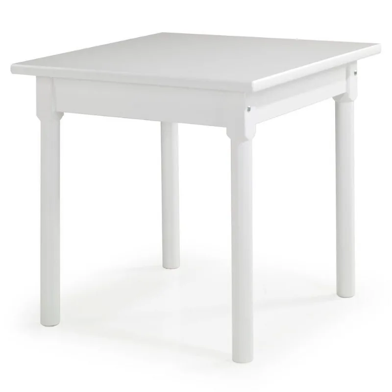 Mesa Quadrada 4 Lugares Em Madeira Maciça Mv Branco