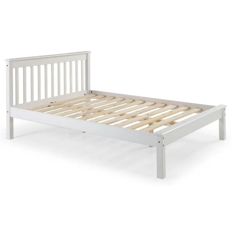 Cama Casal Inglesa Em Madeira Maciça Mv Outlet Branco