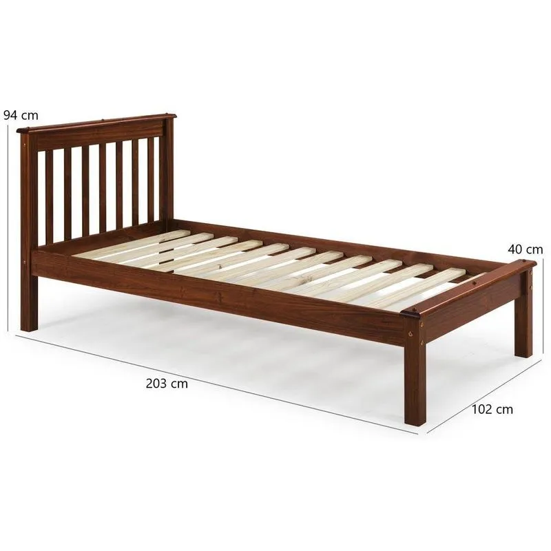 Cama Solteiro Inglesa Em Madeira Maciça Mv Outlet Mogno