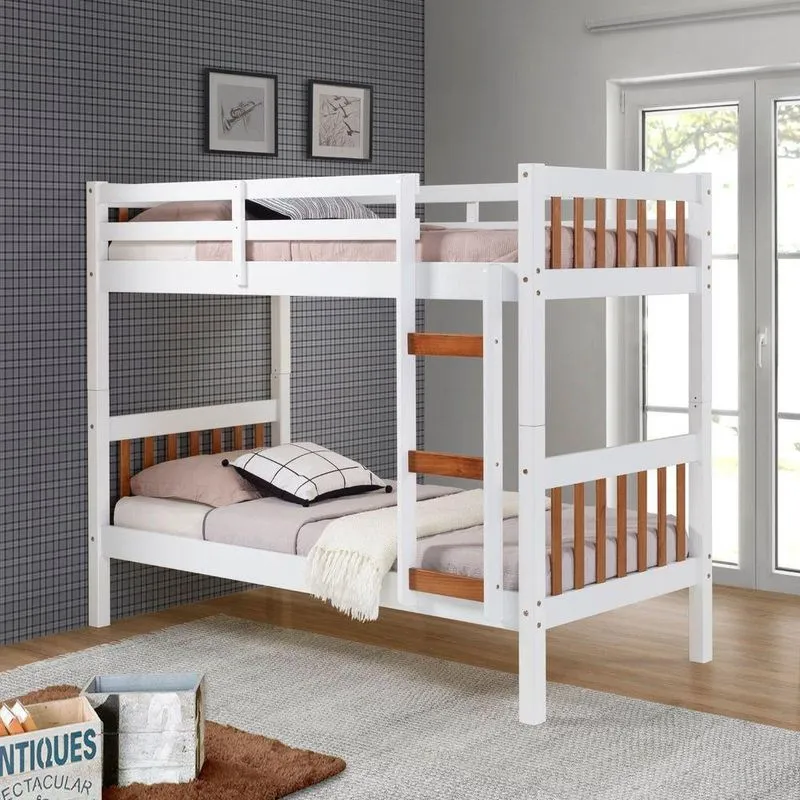 Beliche Teen Plus Em Madeira Maciça Mv Outlet Branco E Mel