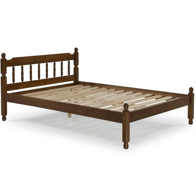Cama Casal Em Madeira Maciça Mv Outlet Castanho