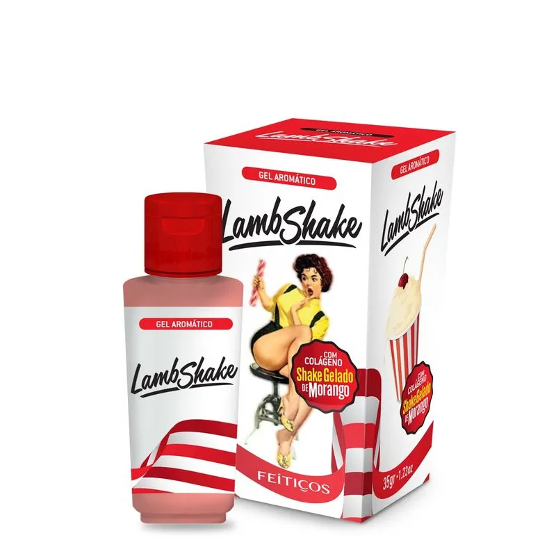 Gel Beijável LambShake Shake gelado de Morango 30ml Feitiços Aromáticos