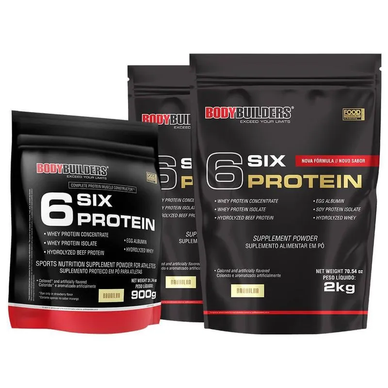 Kit 2x 6 Six Protein 2kg + 1x 6 Six Protein 900g